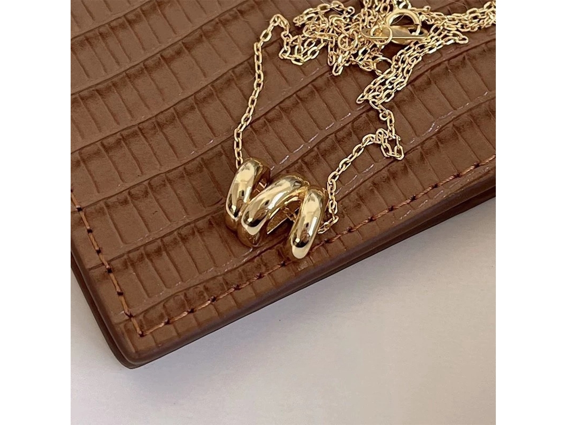 Colar com Pingente em Forma de Onda, em Prata 925 , com Design Geométrico Minimalista e Sofisticado, de Estilo Discreto e Elegante. MDUG (ouro)