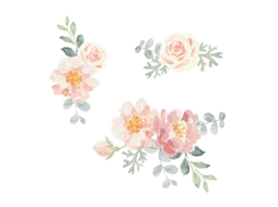 KOFIHETY Adesivos De Flores De Peônia Para Parede Decais De Folhas Diy Para Decoração De Quarto De Meninas E Sala De Estar