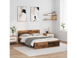 Vidaxl Estrutura da Cama com Cabeceira Madeira Antiga 160 X 200 Cm