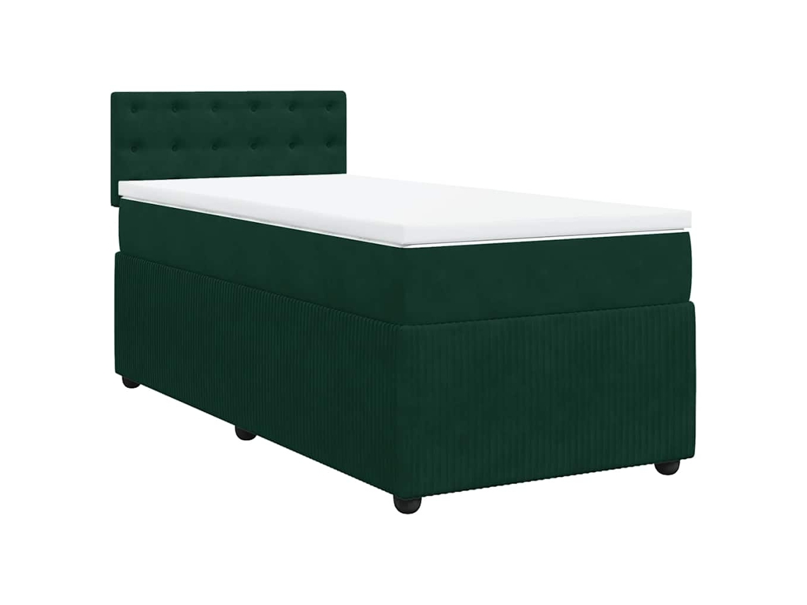 Cama com Molas/colchão 90x200 Cm Veludo Verde escuro MAISON EXCLUSIVE