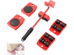 Conjunto de ferramentas para levantar móveis, movimentador de móveis com rodas e braço de altura ajustável, 4 almofadas.