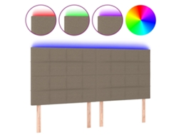 Led Headboard, Led Headboards Vidaxl Cinzento-acastanhado Tecido (180 X 5 X 118/128 Cm)