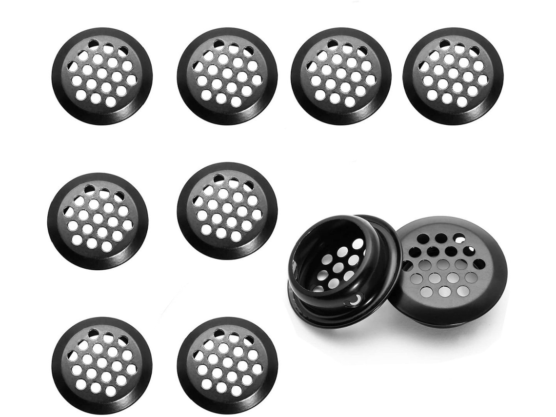 10 Válvulas Redondas Pretas, Diâmetro De Montagem 35 Mm(1, 38 Polegadas)
