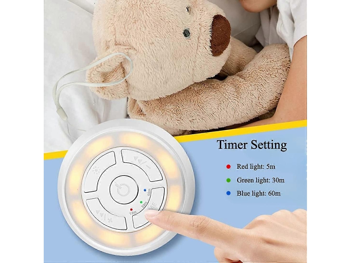 Aparelho de Ruído Branco para Dormir com Luz Noturna Suave, Som Natural e 16 Músicas Integradas para uma Noite de Sono Relaxante TAISHENGDA