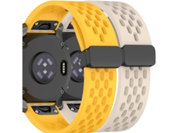 Pack 2X Bracelete Snapflow para Garmin Foretrex 601 Amarelo e Marfim ANTIIMPACTO!