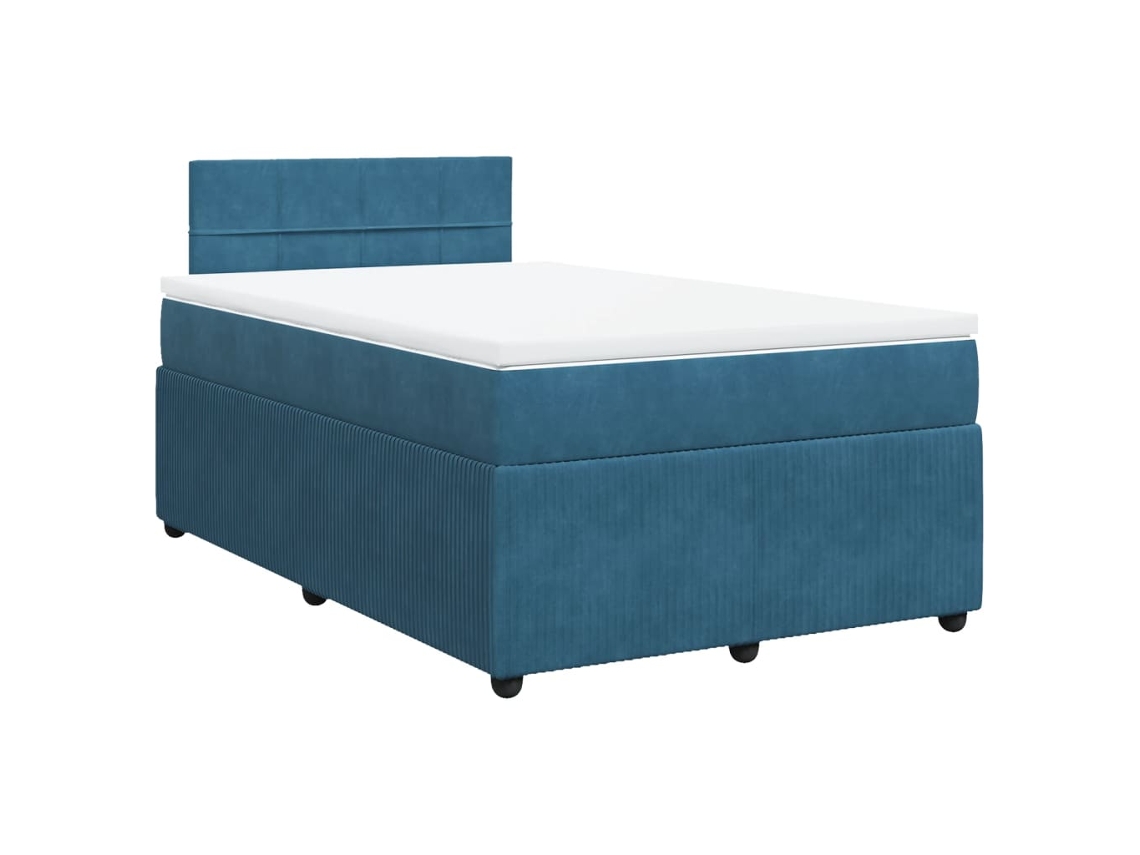 Box Spring Bed, Box Spring Beds Vidaxl Azul Veludo (120 X 200 Cm)