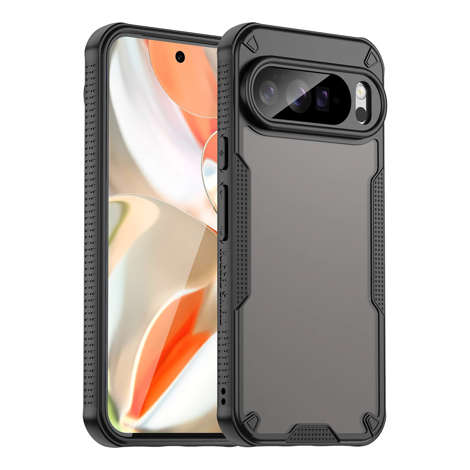 (preto, Google Pixel 9) Capa Rígida Semitransparente Fosca E Elegante, Confortável Ao Toque, Com Airbags E Proteção Contra Impactos.