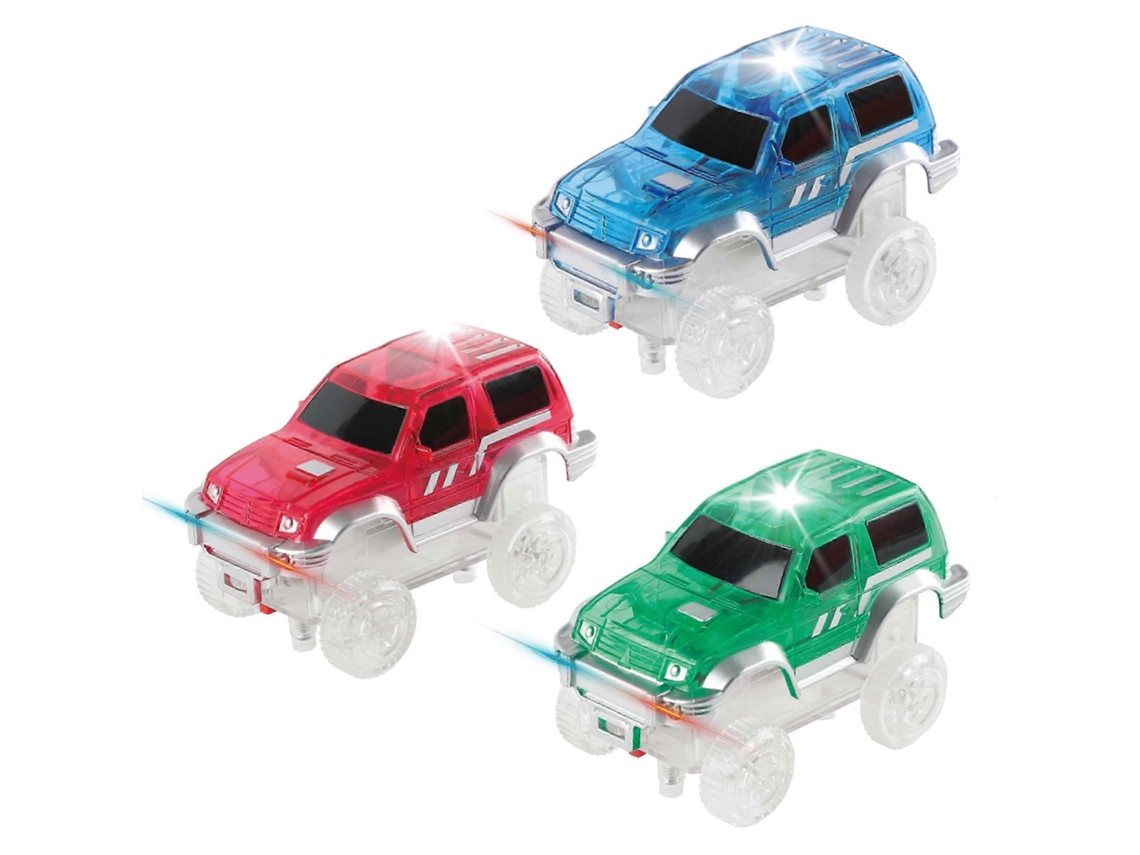 Conjunto De Carrinhos Magnticos De Brinquedo Com 3 Peas Caminhes Led Stem Compatveis Com Pistas De Corrida (fmy) Slowmoose (3 Anos Ou Mais)