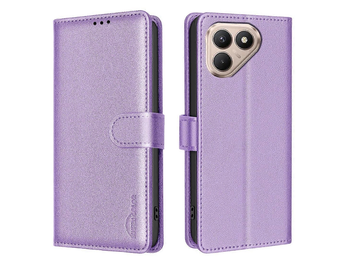 Capa De Couro Tkdaddy Para Tecno Pova 7 Ultra 5g Binfen Color Bf32, Carteira Com Bloqueio Rfid, Capa Roxa