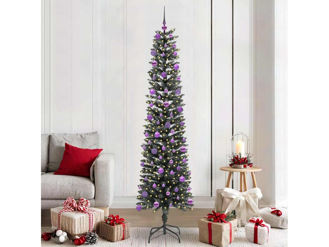 Vidaxl Árvore De Natal Artificial Verde 210 Cm Pvc, Plástico E Aço