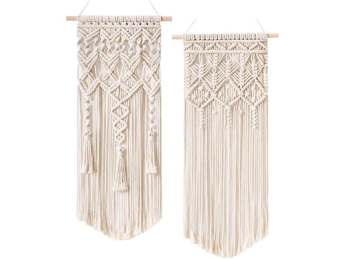 Tapeçaria Artesanal Para Decoração Boho Chic, Tapeçaria De Parede Em Macramê Com Detalhes Delicados, Decoração Ecológica Com Design Simétrico Para Dec