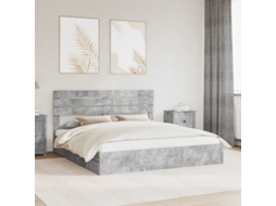 Vidaxl Cama Com Armazenamento Com Gaveta Cinzento 200 X 200 Cm