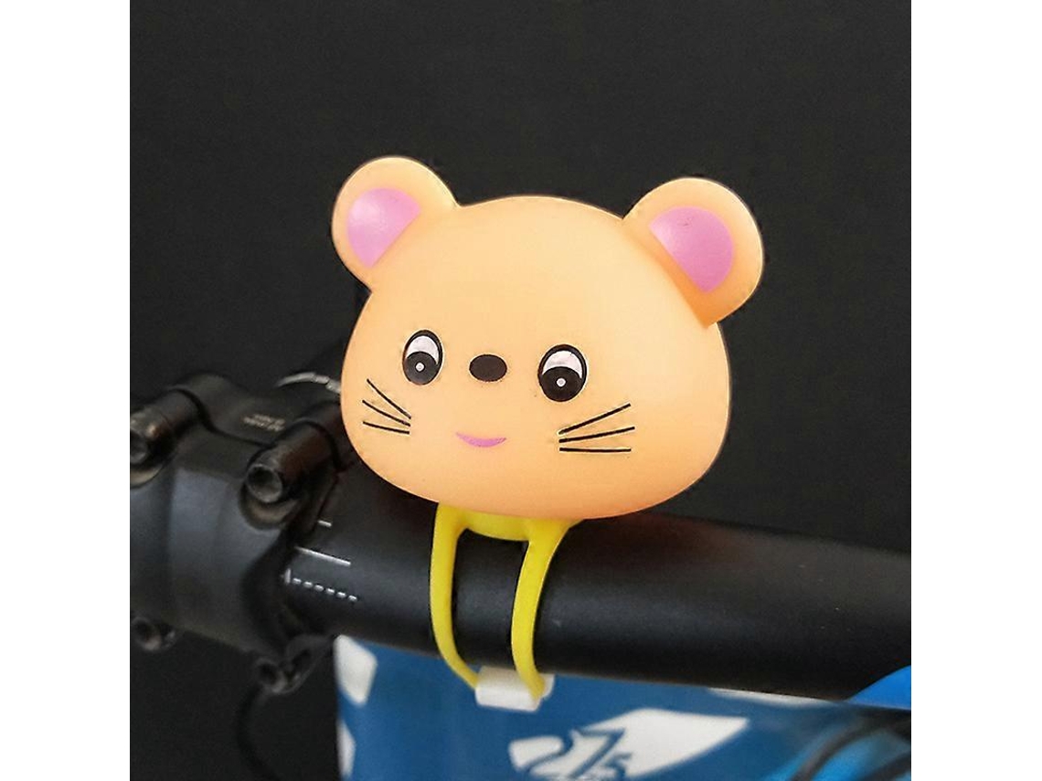Campainha de bicicleta infantil em formato de hamster e pato com luz dianteira, ideal para mountain bike e com um pequeno rato.