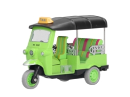 Mali brinquedo Triciclo Tailandês Tuk Tuk de Tração para Trás Modelo de Carro Liga Metálica Verde
