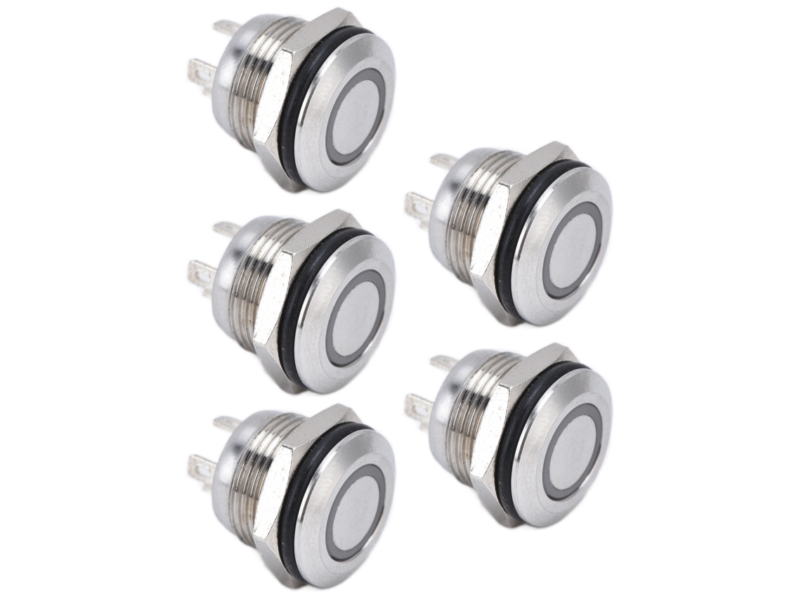 Interruptor Push Button Flat top Inox com Led Auto reset