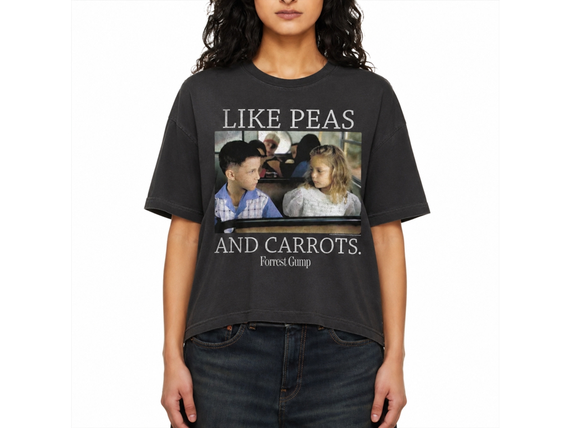 Rockinstone Forrest Gump Like Peas And Carrots Solid Smoke Adult T-shirt Size:xxl