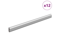 Vidaxl Viga De Closet 12 Pcs Prateado 764 X 15 X 29 Mm