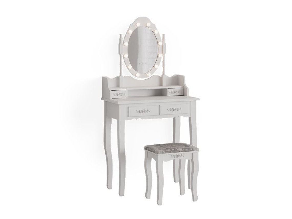 Cabeleireiro Maggie, 75cm Com Iluminação Led E Banqueta, Branco, Vicco 39599