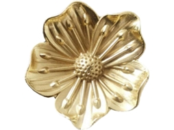 Puxadores Abaodam Em Latão Dourado Formato De Flor Para Armários E Estantes, Com Furo Único Para Gavetas