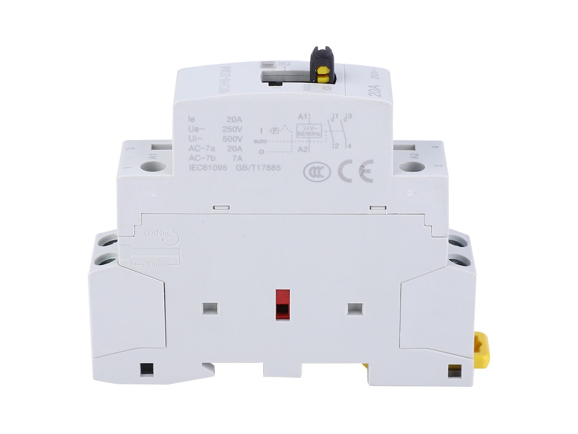Interruptor De Contator Ca Residencial Bch8-20m Com Função Manual 2p20a 24v1no 1nc
