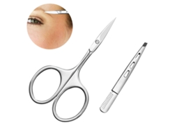 Tesoura Pequena Para Aparar Tesoura De Ponta Reta Em Aço Inox Para Corte De Cabelo Barba, Orelhas, Sobrancelhas, Bigode, Aparação Nasal