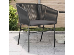 Vidaxl Cadeiras De Jardim Com Almofadões 2 Pcs Vime Pe Preto