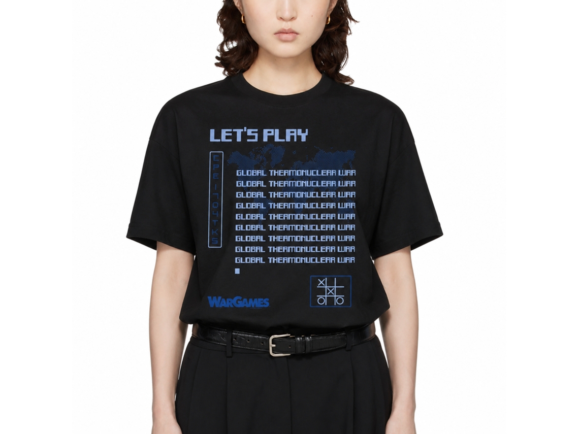 Rockinstone Wargames Movie Lets Play Black Adult T-shirt Size:l