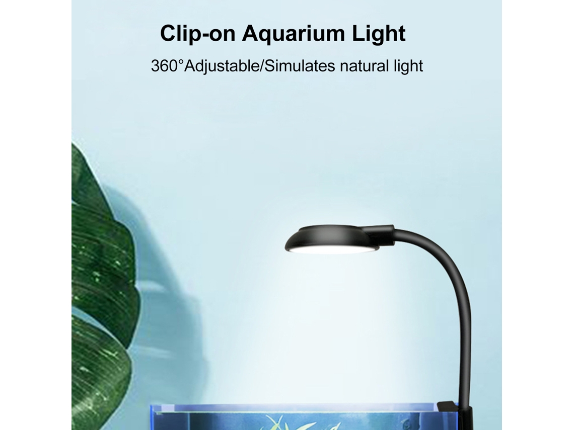 Lâmpada de Clamp para Aquário com Rotação 360° Luz Brilhante Eficiente para Plantas Aquáticas