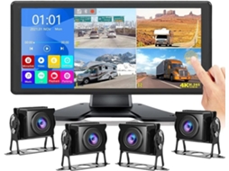 Monitor Dvr com Tela Sensível Ao Toque de 10,36 Polegadas, Bluetooth e 4 Pinos para Câmera de Ré. SFUSHOS