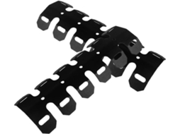 Protetor térmico de ferro preto para motocicleta Escape (2 peças) e instruções de instalação.