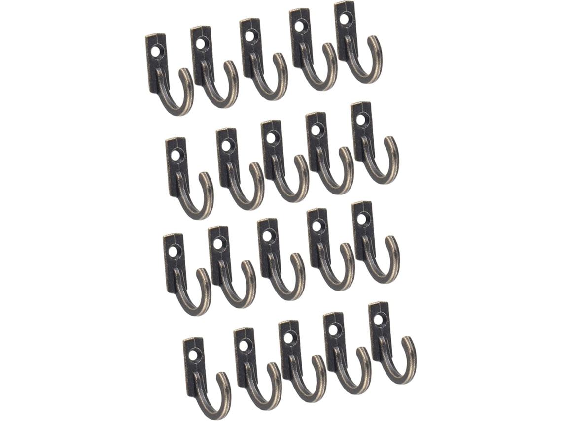Conjunto De 20 Mini Ganchos Parede Retrô Em Liga Zinco Para Roupas E Toalhas, Com Superfície Lisa E Resistentes À