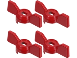 Kit de 4 Válvulas para Torneira com Alavanca Ergonômica Tipo Borboleta e Botão de Fechamento em Metal Furo Plano de 8 CHABERLU