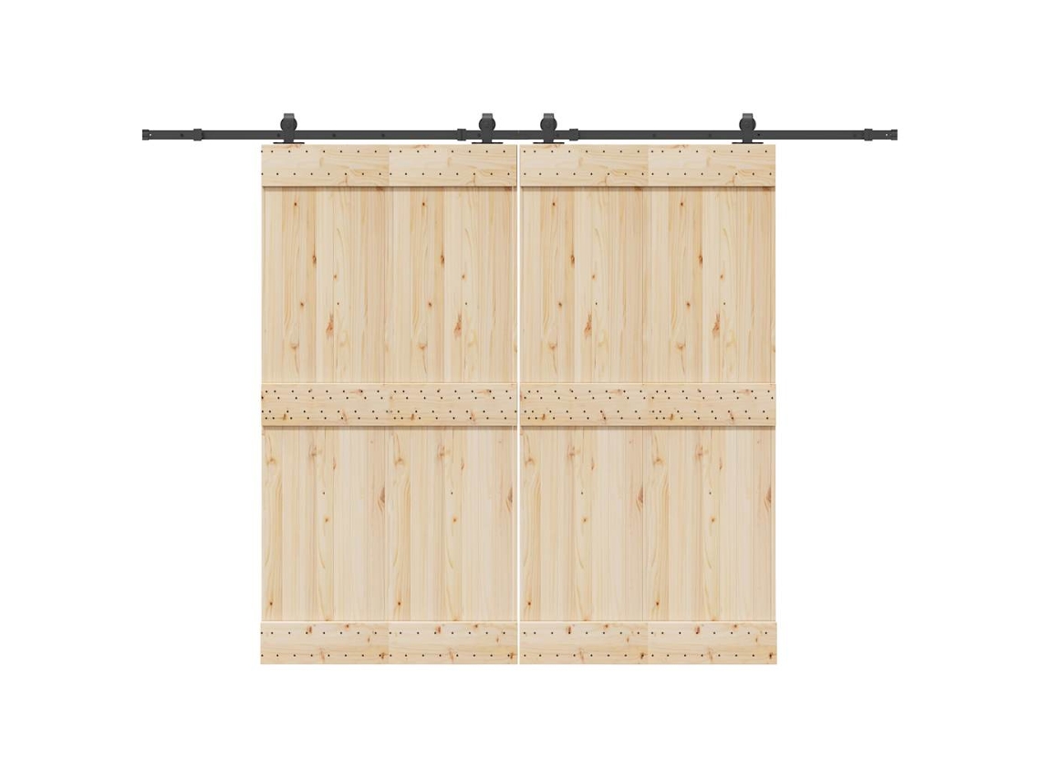 Vidaxl Kit De Ferragens Para Porta Deslizante 305 Cm Aço Preto