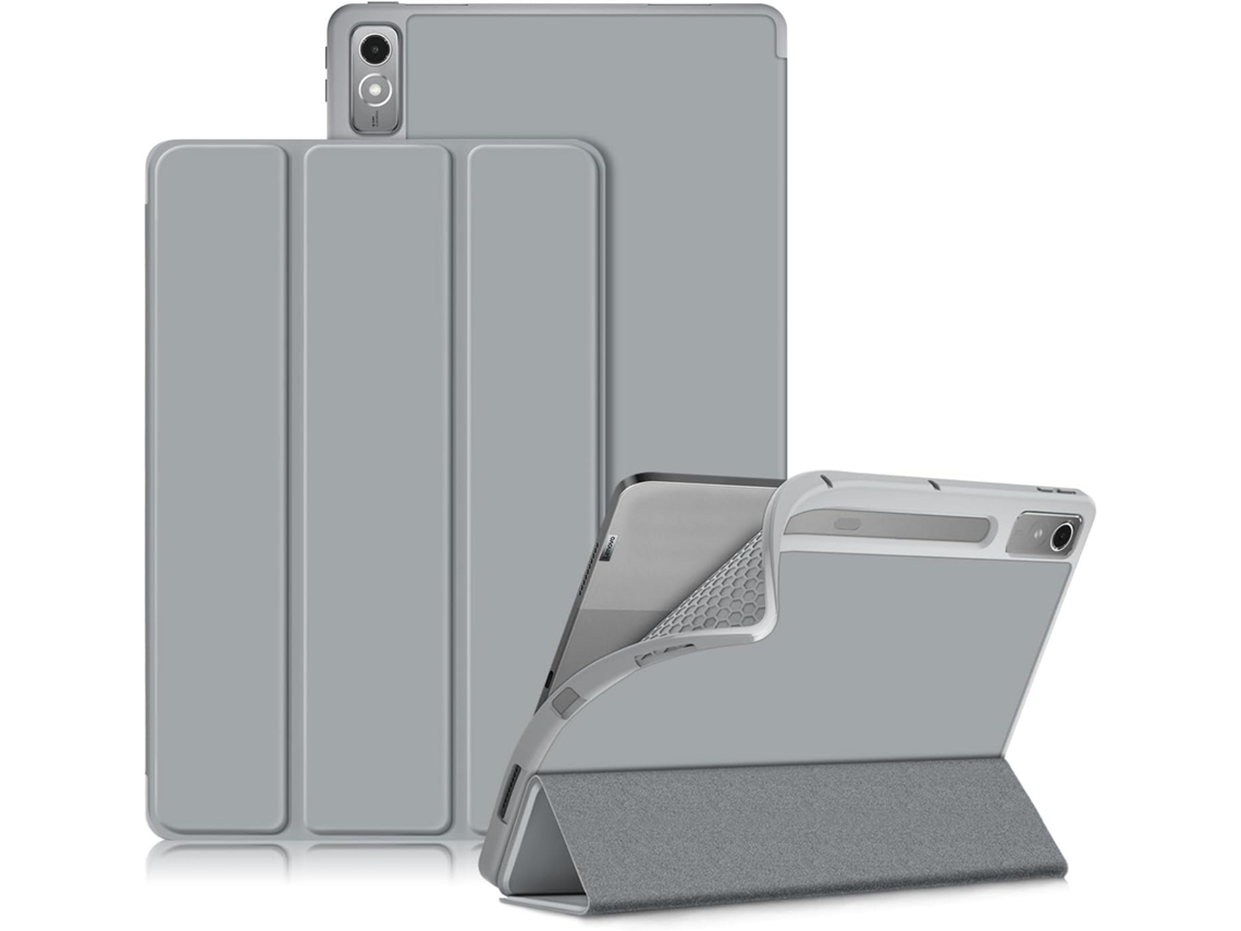 Capa Protetora Inteligente Em Tpu Para Lenovo Tab P12 De 12,7 Polegadas Com Função Ativação/suspensão Automática, Cinza. Tuotuo (2023)