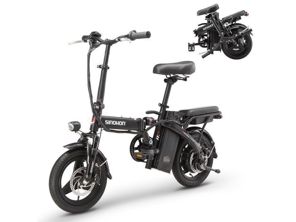 M3 Bicicleta Elétrica Dobrável 14'' 500w, Bateria 48v 10.4ah, 30km/h, Autonomia 40km, Freios a Disco, Suspensão Dianteira SINOHON