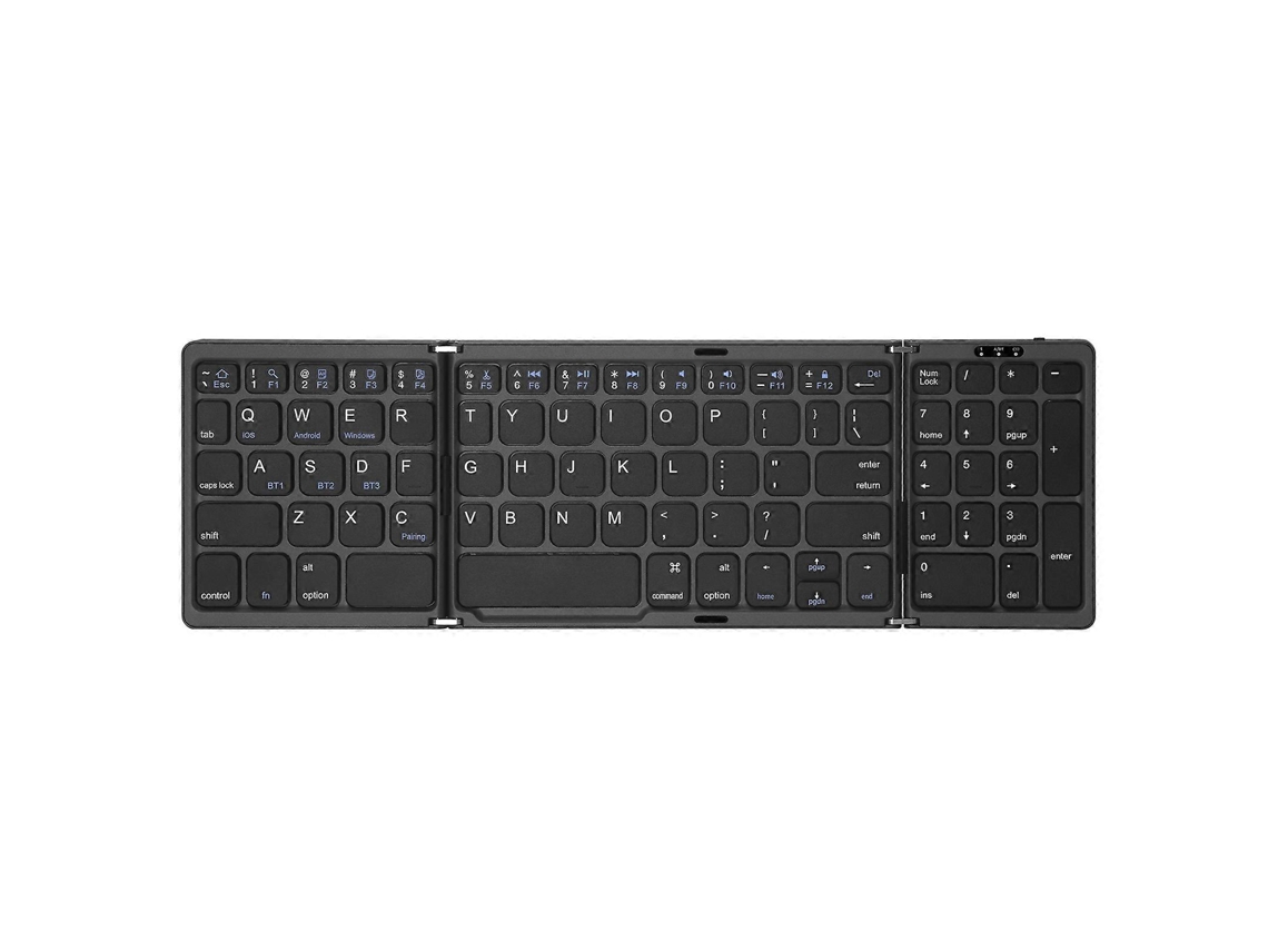 B089 Teclado Dobrável Bluetooth Com Numérico Nostalgia88 (prata)