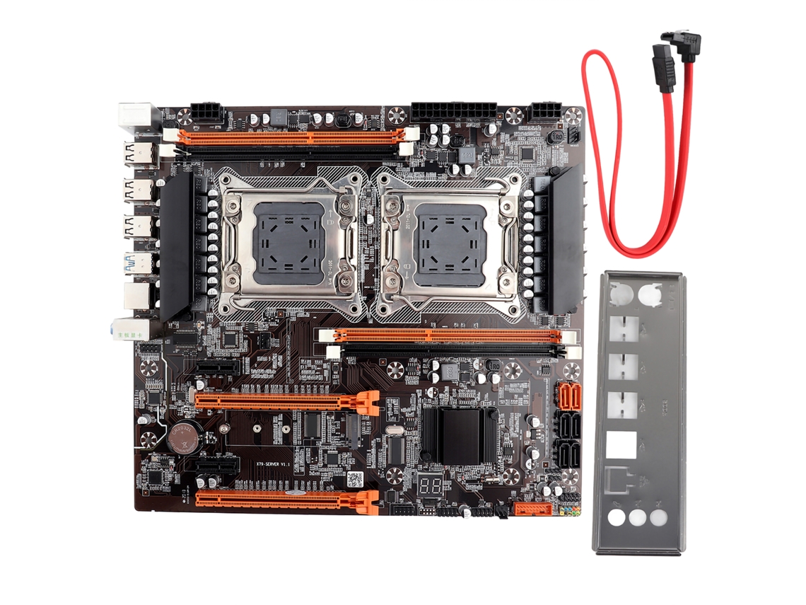 Placa-mãe De Desktop X79 Dual Socket Com 2x Usb3.0/gigabit Lan E Cabo Sata