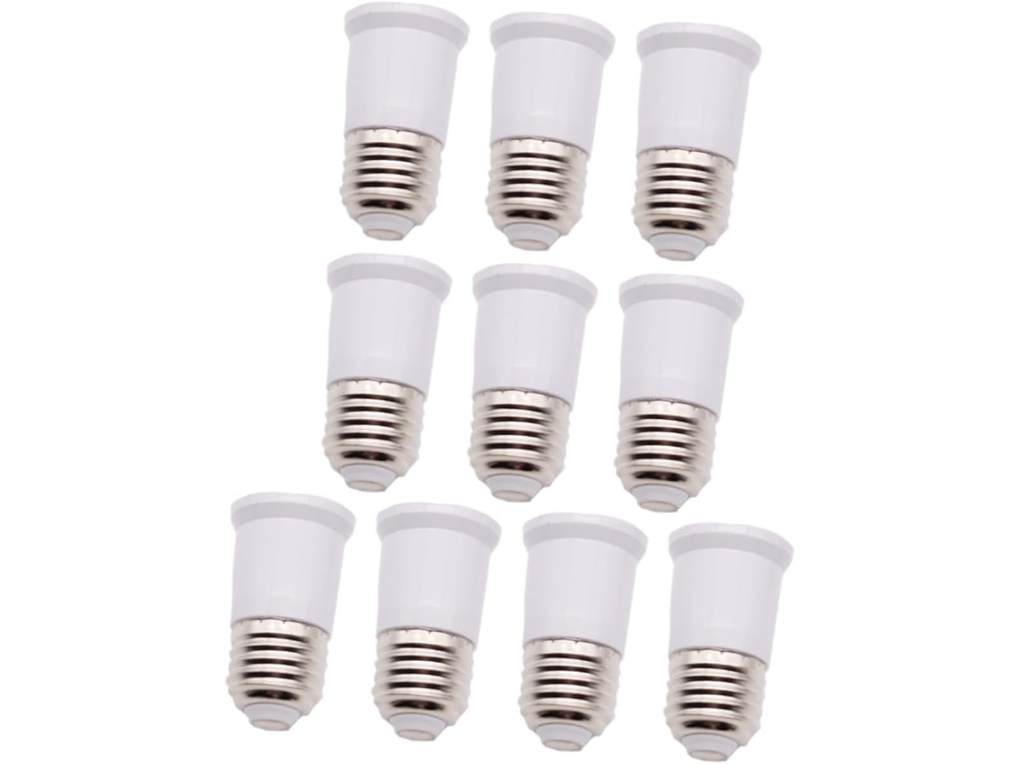 Adaptador Extensor De Lâmpada E27 Para E27, Plástico Resistente Para Garagem E Oficina, 10 Peças, Pr Gokoco