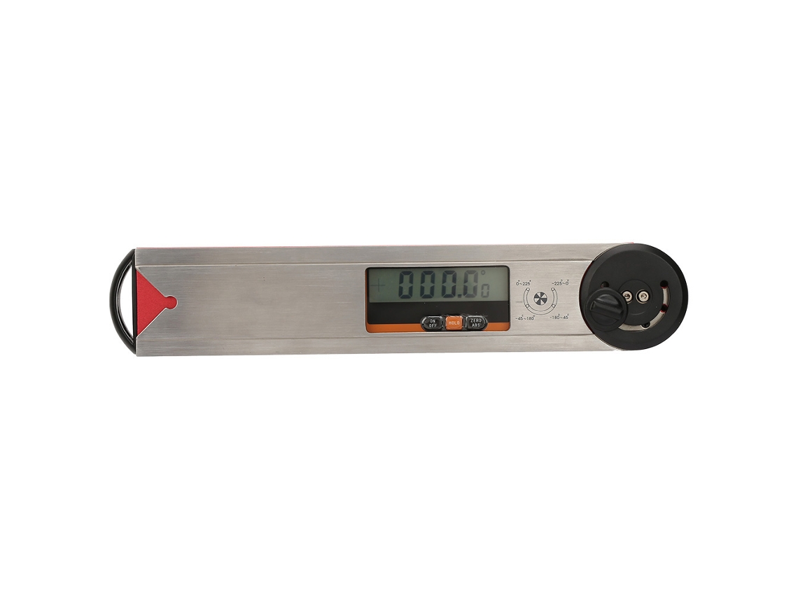 Protracto Digital Eletrônico De Aço Inoxidável 0-225° Régua Medidor De Ângulo Com Display Vermelho