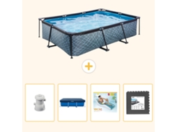 Exit-toys Piscina Exit Retangular - Efeito Pedra - 300x200x65 Cm - 5-peças S223