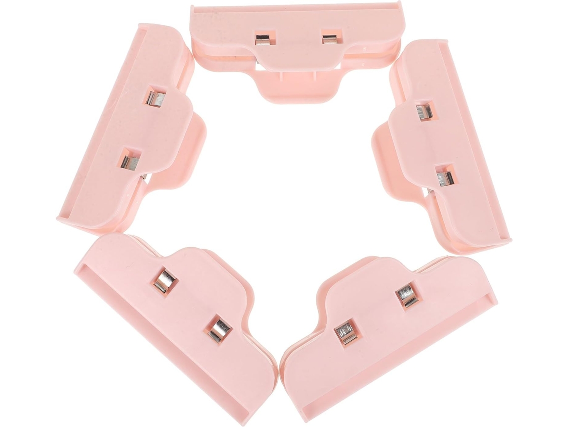 Conjunto De 5 Prendedores Sacos Alimentos Em Abs Rosa Para Vedação