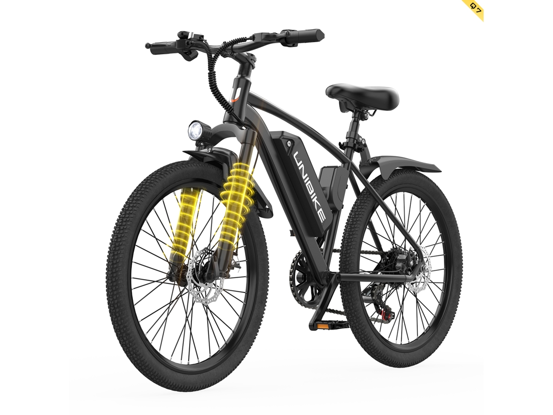 Bicicleta Elétrica Unibike Q7 De 26 Para Adulto, Bateria De 36v 10ah, 250w, 7 Velocidades