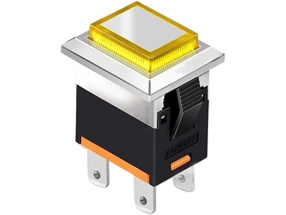 Botão de Pressão Metálico Kcd1 Led 2na 4 Pinos Interruptor Quadrado 250v 15a Verde Vermelho À Prova D Água E Poeira Grau