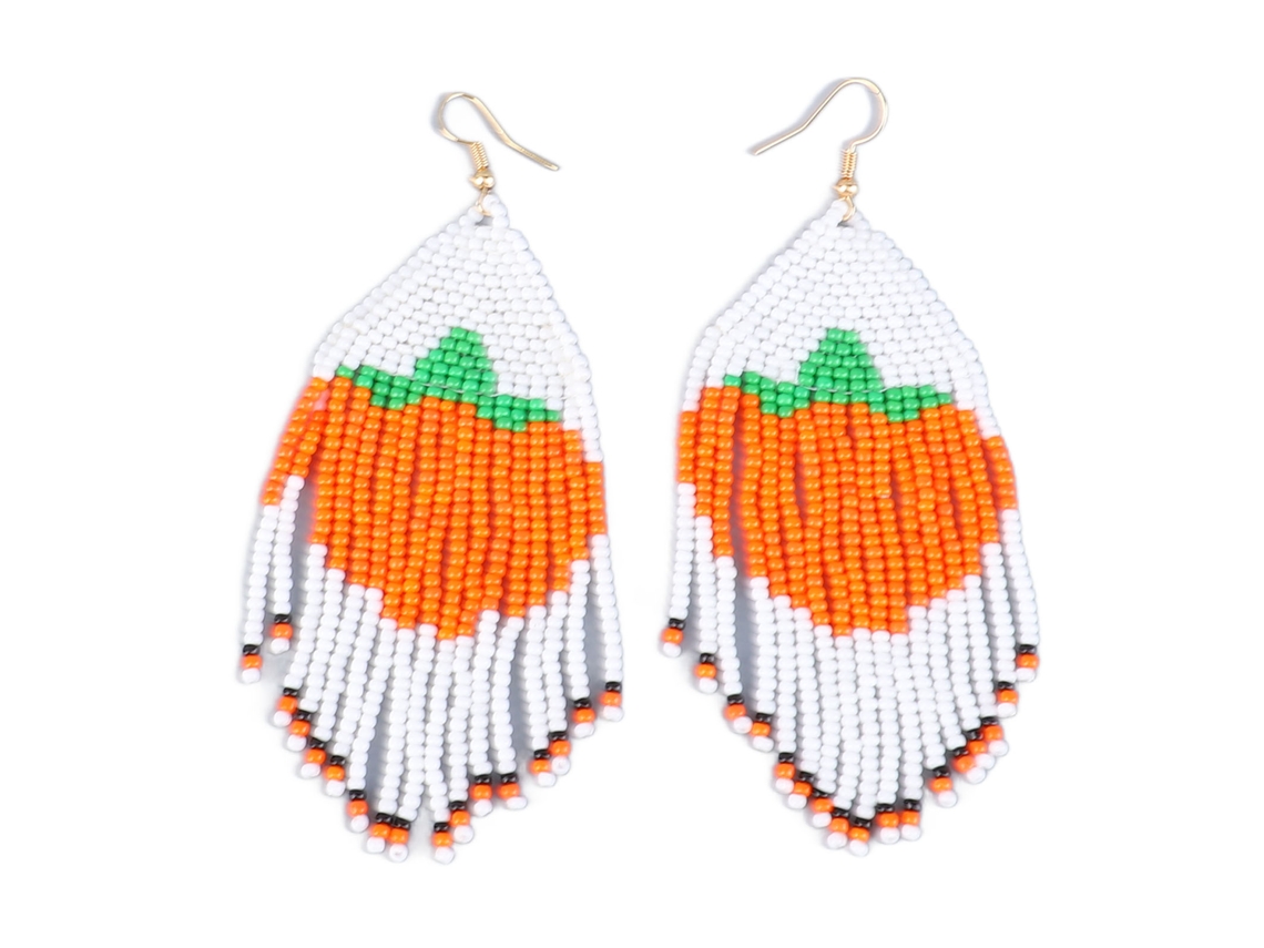 Brincos Pendentes com Miçangas e Borla para o Halloween