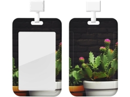 Porta Crachá Com Fundo Estampado Vasos De Flores, Com Cordão, Capa Plástica Impermeável Crachás, Estojo