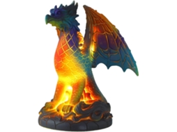 Luminária De Mesa Decorativa Angooily Em Resina Com Led Formato Dragão, Luminária De Mesa Em Formato Animal, Luz