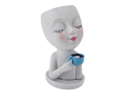 Vaso LAXISCREED Cute Café para Suculentas Branco