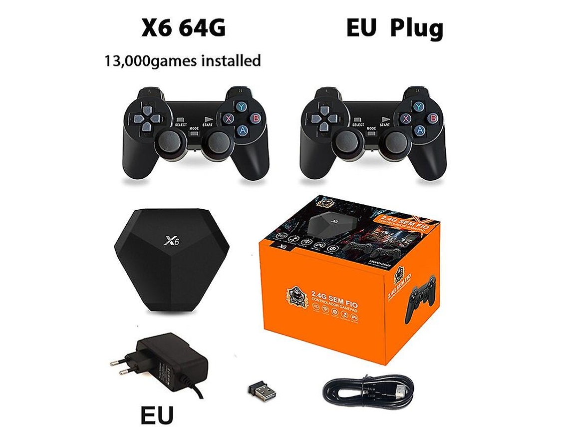 Console De Videogame Retrô X6, 9 Simuladores, 64 Gb, 13.000 Jogos Instalados, Saída Hd, 2 Controles Sem Fio, Para Download, Presente De Ps1 Ly Ebike