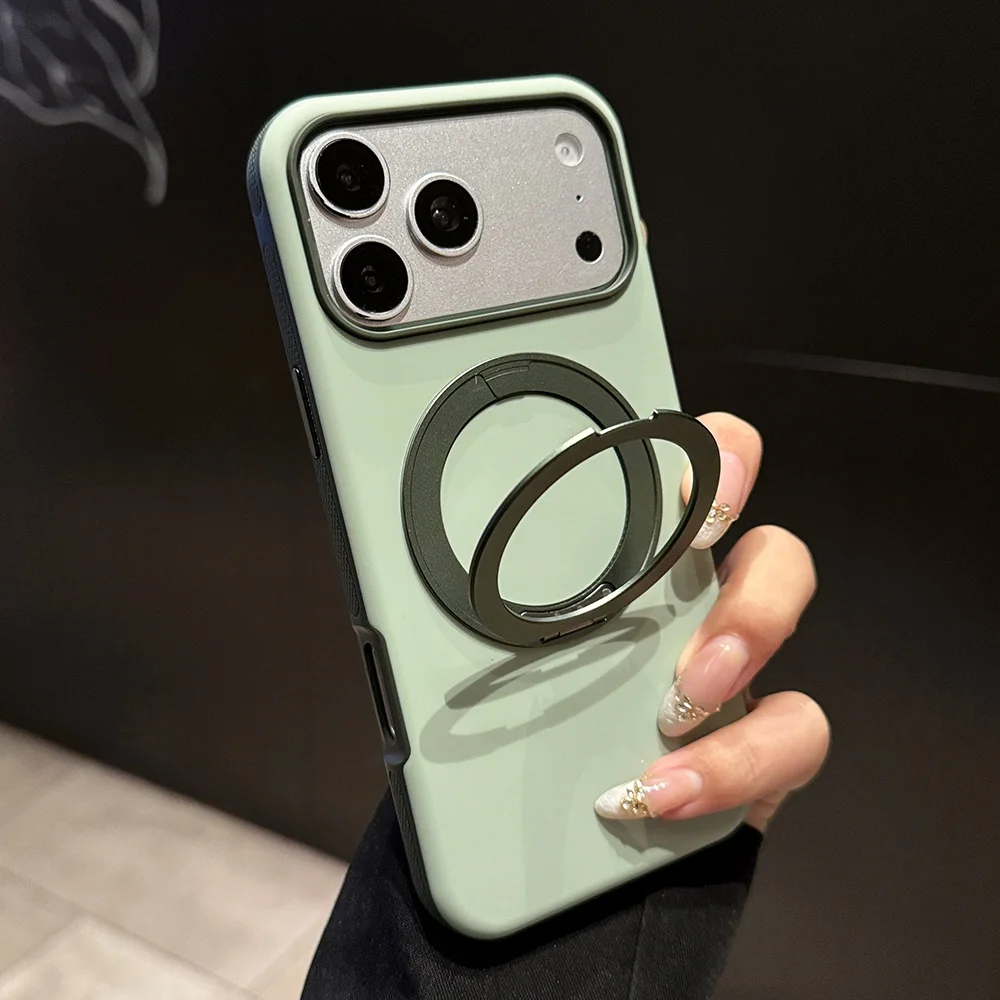 Capa Para Iphone 11 Pro Max Verde Com Suporte Magsafe E Rotação De 360°