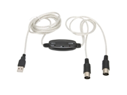 Cabo USB MIDI Lurelia, interface para teclados, pianos e sintetizadores, PC e computador.